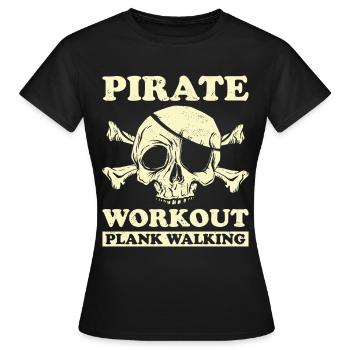 Pirat Totenkopf Freibeuter Piratenschiff - Frauen T-Shirt - Schwarz - Vorne - AI Model Female 172 dark (172cm)