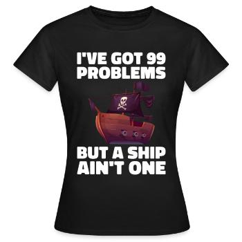 Pirat Totenkopf Freibeuter Piratenschiff - Frauen T-Shirt - Schwarz - Vorne - AI Model Female 172 dark (172cm)