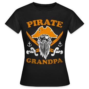 Pirat Totenkopf Freibeuter Piratenschiff - Frauen T-Shirt - Schwarz - Vorne - AI Model Female 172 dark (172cm)