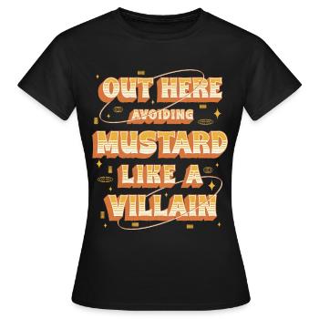Allergie à la moutarde ici : éviter la moutarde - T-shirt Femme - noir - Devant - AI Model Female 172 dark (172cm)
