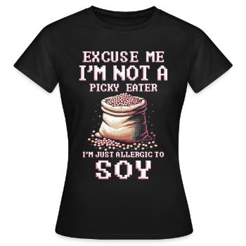 Allergie au soja Je suis juste allergique au soja - T-shirt Femme - noir - Devant - AI Model Female 172 dark (172cm)