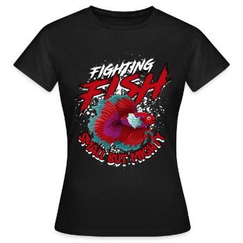 Poisson Betta Betta siamois - T-shirt Femme - noir - Devant - AI Model Female 172 dark (172cm)