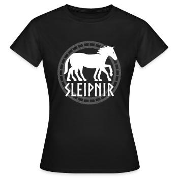 Sleipnir Odin Wotan Nordic Valhalla Team Fenrir Vi - Frauen T-Shirt - Schwarz - Vorne - AI Model Female 172 dark (172cm)