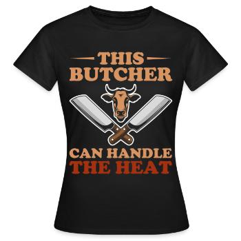 Boucherie, boucherie, boucherie, boucherie - T-shirt Femme - noir - Devant - AI Model Female 172 dark (172cm)
