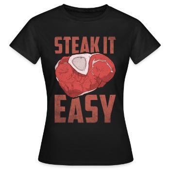Boucherie, boucherie, boucherie, boucherie - T-shirt Femme - noir - Devant - AI Model Female 172 dark (172cm)