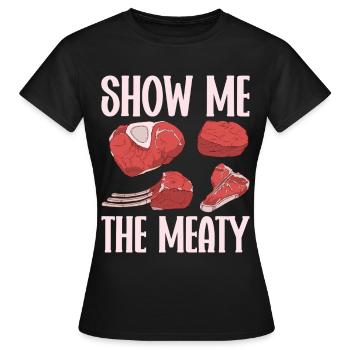 Boucherie, boucherie, boucherie, boucherie - T-shirt Femme - noir - Devant - AI Model Female 172 dark (172cm)