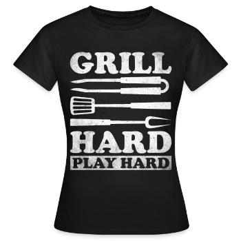 Grillades Barbecue Grillades de fête Barbecue professionnel - T-shirt Femme - noir - Devant - AI Model Female 172 dark (172cm)