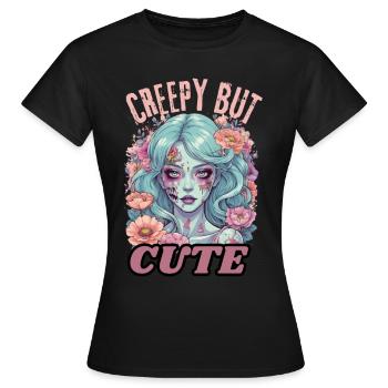 Creepy But Cute. - Women's T-Shirt - black - Front - AI Model Female 172 dark (172cm)