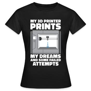 3D Printer Filament 3D Printing 3D Printing 3D Printer - Women's T-Shirt - black - Front - AI Model Female 172 dark (172cm)