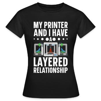 3D Printer Filament 3D Printing 3D Printing 3D Printer - Women's T-Shirt - black - Front - AI Model Female 172 dark (172cm)