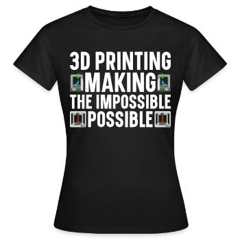 3D Printer Filament 3D Printing 3D Printing 3D Printer - Women's T-Shirt - black - Front - AI Model Female 172 dark (172cm)