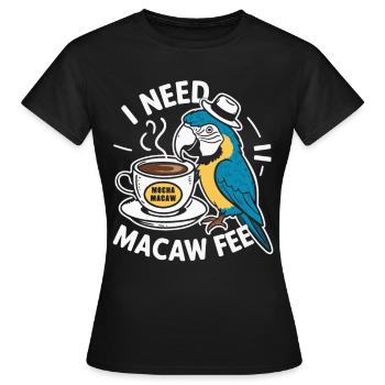 Drôle d’ara, écarlate, perroquet et café ara, - T-shirt Femme - noir - Devant - AI Model Female 172 dark (172cm)