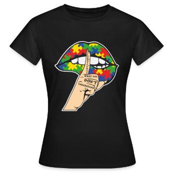 Ne jugez pas ce que vous ne comprenez pas Autisme - T-shirt Femme - noir - Devant - AI Model Female 172 dark (172cm)