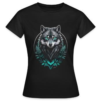 Loup arctique forestier - T-shirt Femme - noir - Devant - AI Model Female 172 dark (172cm)