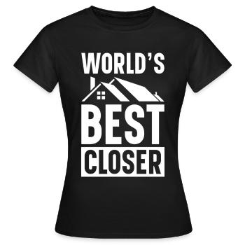 Agent immobilier Courtier immobilier Agent immobilier Agent immobilier - T-shirt Femme - noir - Devant - AI Model Female 172 dark (172cm)