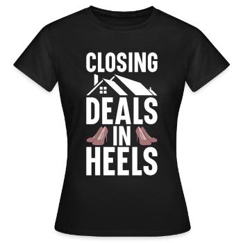 Agent immobilier Courtier immobilier Agent immobilier Agent immobilier - T-shirt Femme - noir - Devant - AI Model Female 172 dark (172cm)