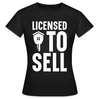 Agent immobilier Courtier immobilier Agent immobilier Agent immobilier - T-shirt Femme - noir - Devant - AI Model Female 172 dark (172cm)