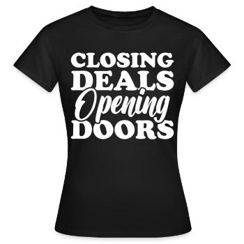 Agent immobilier Courtier immobilier Agent immobilier Agent immobilier - T-shirt Femme - noir - Devant - AI Model Female 172 dark (172cm)