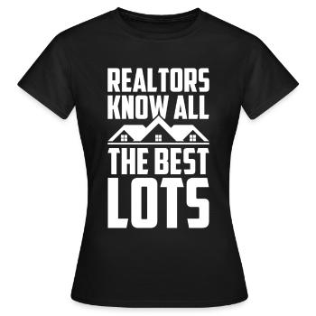 Agent immobilier Courtier immobilier Agent immobilier Agent immobilier - T-shirt Femme - noir - Devant - AI Model Female 172 dark (172cm)