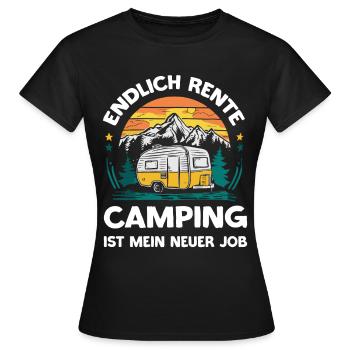 Endlich Rente Camping ist mein neuer Job | Campen - Frauen T-Shirt - Schwarz - Vorne - AI Model Female 172 dark (172cm)