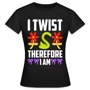 Ballon Twister Ballon Artiste Ballon Animaux - T-shirt Femme - noir - Devant - AI Model Female 172 dark (172cm)