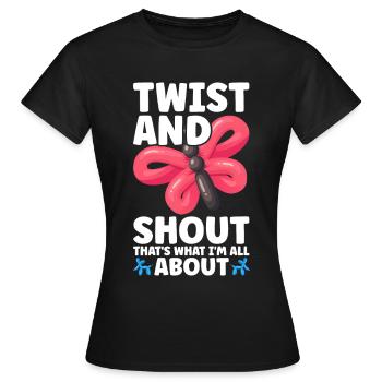 Ballon Twister Ballon Artiste Ballon Animaux - T-shirt Femme - noir - Devant - AI Model Female 172 dark (172cm)