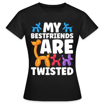 Ballon Twister Ballon Artiste Ballon Animaux - T-shirt Femme - noir - Devant - AI Model Female 172 dark (172cm)