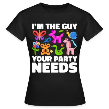 Ballon Twister Ballon Artiste Ballon Animaux - T-shirt Femme - noir - Devant - AI Model Female 172 dark (172cm)