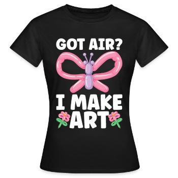 Ballon Twister Ballon Artiste Ballon Animaux - T-shirt Femme - noir - Devant - AI Model Female 172 dark (172cm)