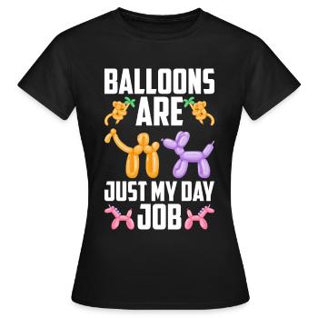 Ballon Twister Ballon Artiste Ballon Animaux - T-shirt Femme - noir - Devant - AI Model Female 172 dark (172cm)