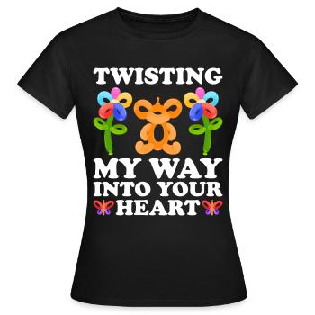 Ballon Twister Ballon Artiste Ballon Animaux - T-shirt Femme - noir - Devant - AI Model Female 172 dark (172cm)