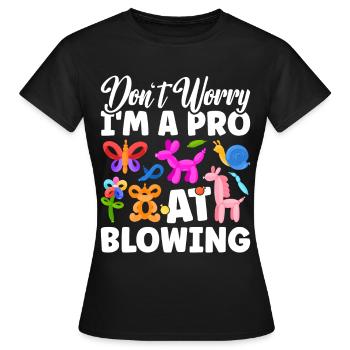 Ballon Twister Ballon Artiste Ballon Animaux - T-shirt Femme - noir - Devant - AI Model Female 172 dark (172cm)