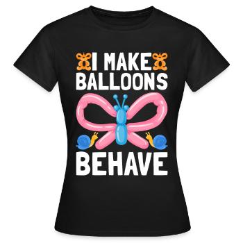 Ballon Twister Ballon Artiste Ballon Animaux - T-shirt Femme - noir - Devant - AI Model Female 172 dark (172cm)