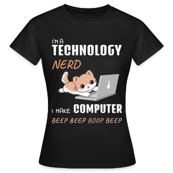 IT Computer Administrator Computerarbeit Geschenk - Frauen T-Shirt - Schwarz - Vorne - AI Model Female 172 dark (172cm)
