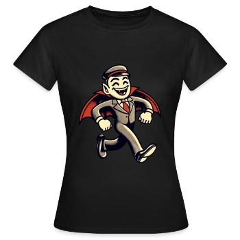 Rétro Vintage Style Halloween Vampire Costume Décoration - T-shirt Femme - noir - Devant - AI Model Female 172 dark (172cm)
