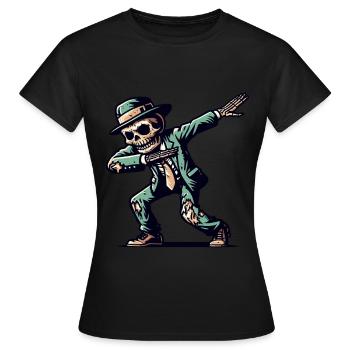 Dabbender Zombie Lustiges Dabbing Design - Frauen T-Shirt - Schwarz - Vorne - AI Model Female 172 dark (172cm)