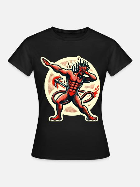 Dabbender Teufel Lustiges Dabbing Design Kostüm - Frauen T-Shirt - Schwarz