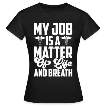 Rettungssanitäter Sanitäter Rettungsdienst - Frauen T-Shirt - Schwarz - Vorne - AI Model Female 172 dark (172cm)