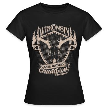 Antlers Antler Hunting Throwing Poles - Women's T-Shirt - black - Front - AI Model Female 172 dark (172cm)