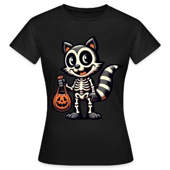 Untoter Waschbär Lustiger Waschbären Liebhaber - Frauen T-Shirt - Schwarz - Vorne - AI Model Female 172 dark (172cm)