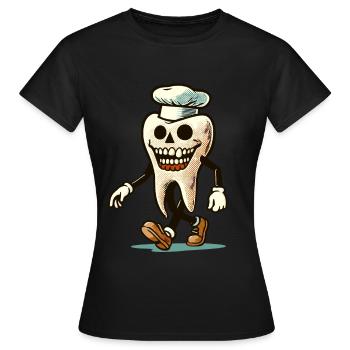 Halloween Hygiène Dentaire Drôle Dent Zombie - T-shirt Femme - noir - Devant - AI Model Female 172 dark (172cm)