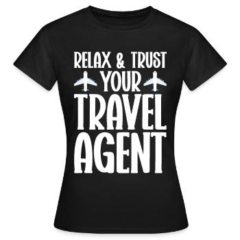 Tourism clerk Travel agency - Women's T-Shirt - black - Front - AI Model Female 172 dark (172cm)