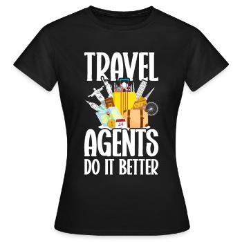 Tourism clerk Travel agency - Women's T-Shirt - black - Front - AI Model Female 172 dark (172cm)