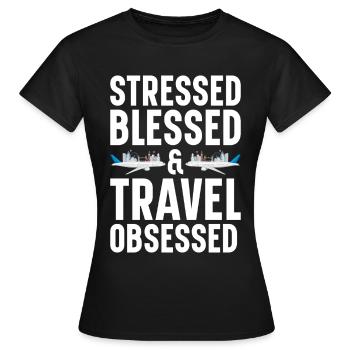 Tourism clerk Travel agency - Women's T-Shirt - black - Front - AI Model Female 172 dark (172cm)