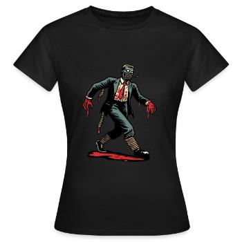 Rétro Vintage Style Halloween Zombie Costume Décoration - T-shirt Femme - noir - Devant - AI Model Female 172 dark (172cm)