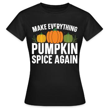 Citrouille Épices Latte Automne Halloween Citrouille Épices Épices - T-shirt Femme - noir - Devant - AI Model Female 172 dark (172cm)