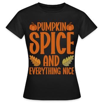 Citrouille Épices Latte Automne Halloween Citrouille Épices Épices - T-shirt Femme - noir - Devant - AI Model Female 172 dark (172cm)