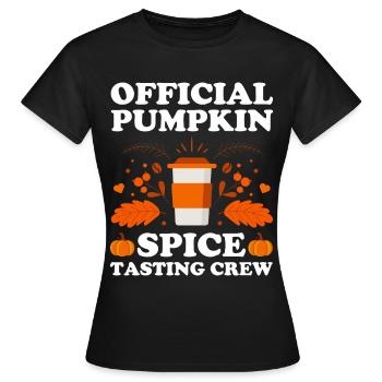 Citrouille Épices Latte Automne Halloween Citrouille Épices Épices - T-shirt Femme - noir - Devant - AI Model Female 172 dark (172cm)