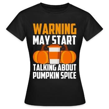 Citrouille Épices Latte Automne Halloween Citrouille Épices Épices - T-shirt Femme - noir - Devant - AI Model Female 172 dark (172cm)
