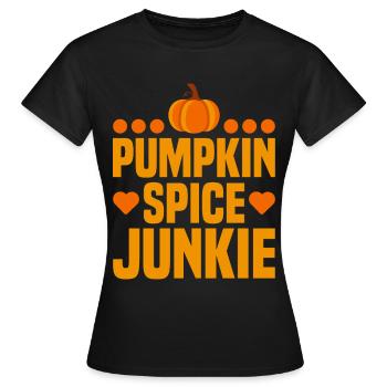 Citrouille Épices Latte Automne Halloween Citrouille Épices Épices - T-shirt Femme - noir - Devant - AI Model Female 172 dark (172cm)